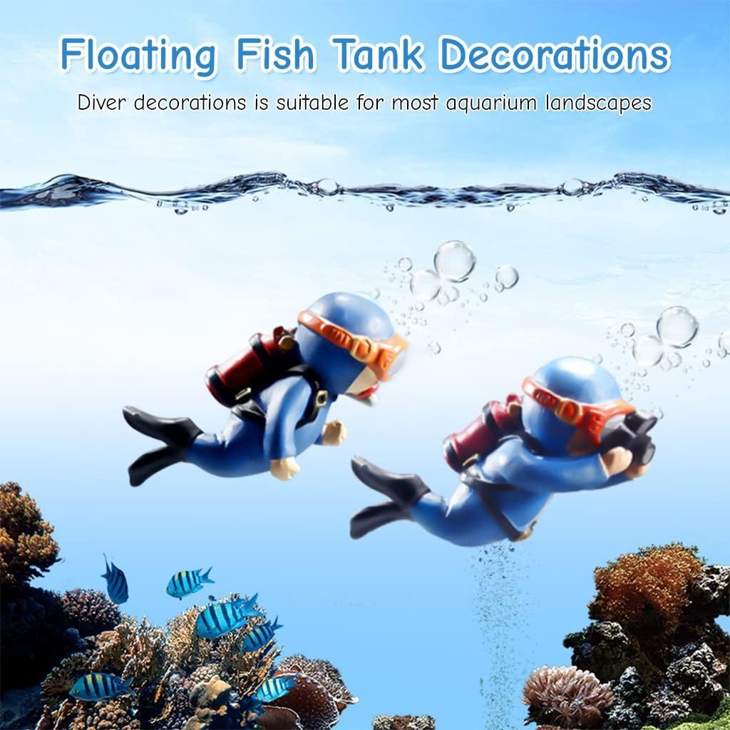 2pc Aquarium Diver Cartoon