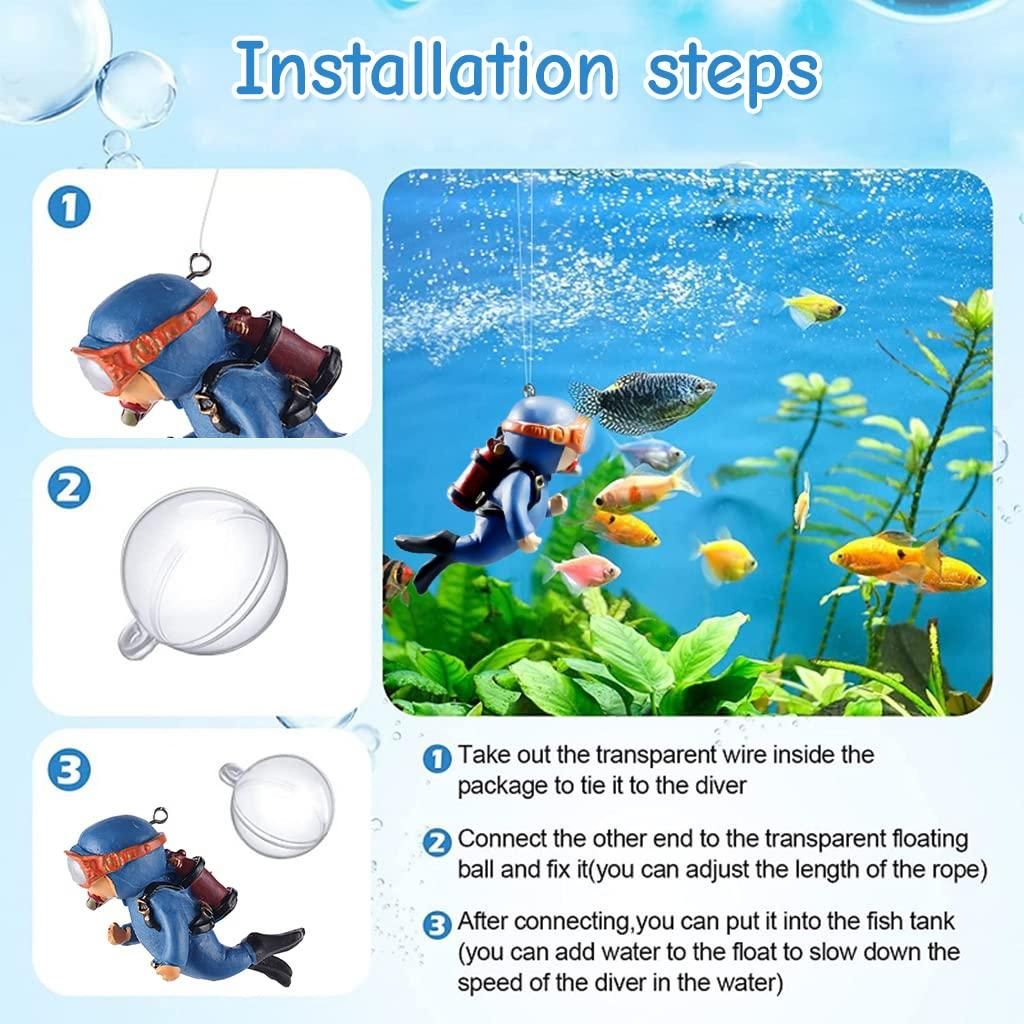 2pc Aquarium Diver Cartoon