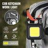 Mini LED COB Flashlight Keychain Light 500 Lumen Rechargeable Flashlights 4 Light Modes Portable Pocket